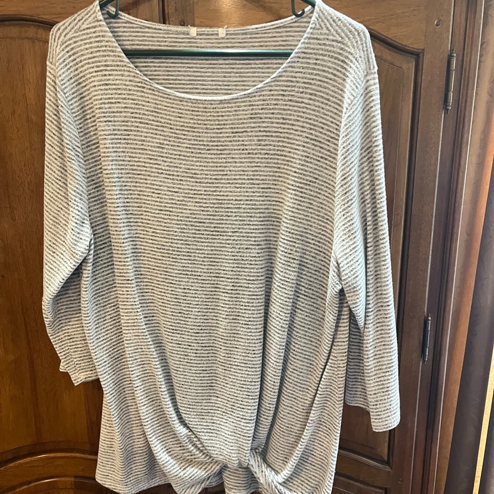 Striped Gray Women's Top